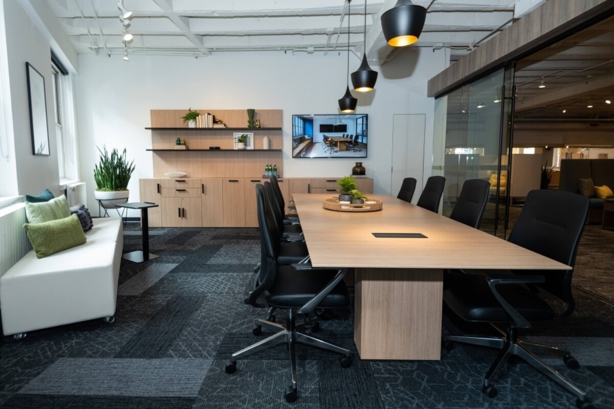 AIS conference room with Calibrate storage and Auburn seating